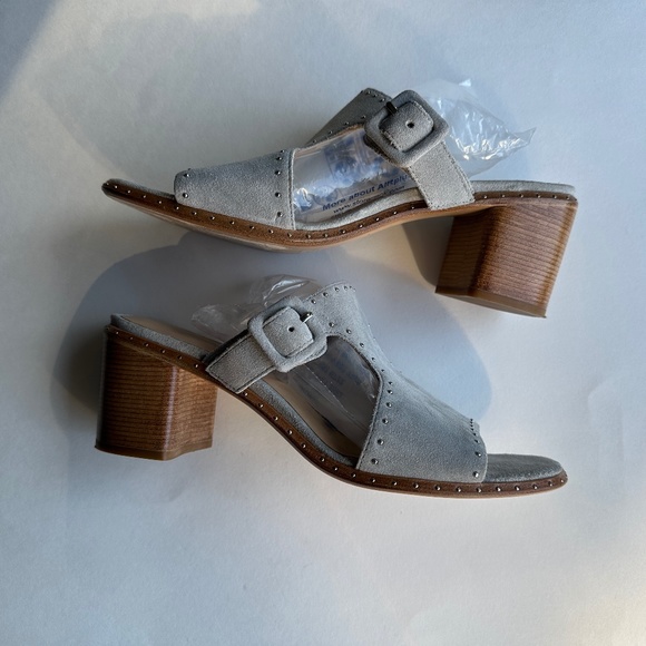 Rag & Bone Gray Matteo Suede Mules Open Toe Sandals - Size 36.5 - Picture 6 of 16